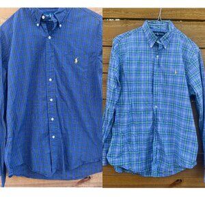 Ralph Lauren Custom Fit Blue  Long Sleeve Shirt Bundle  Sz LG